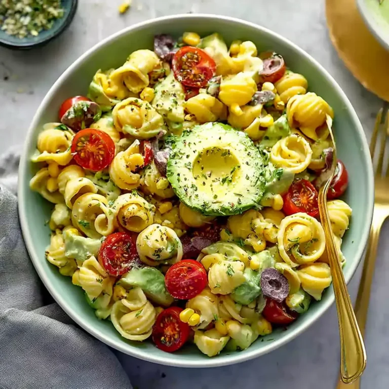 Milchfreier Avocado Nudelsalat