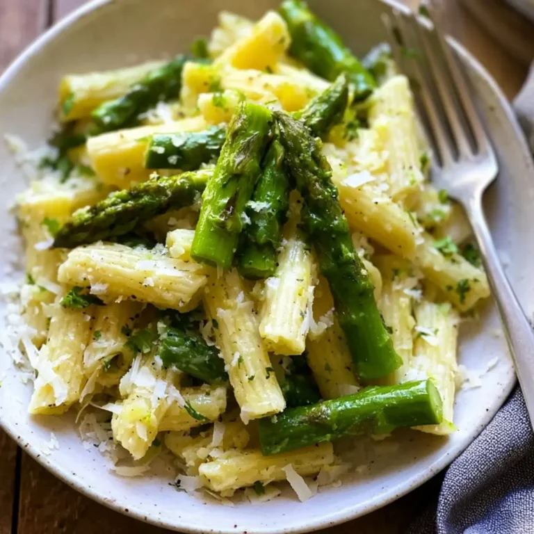 Pasta mit grünem Spargel und Parmesan