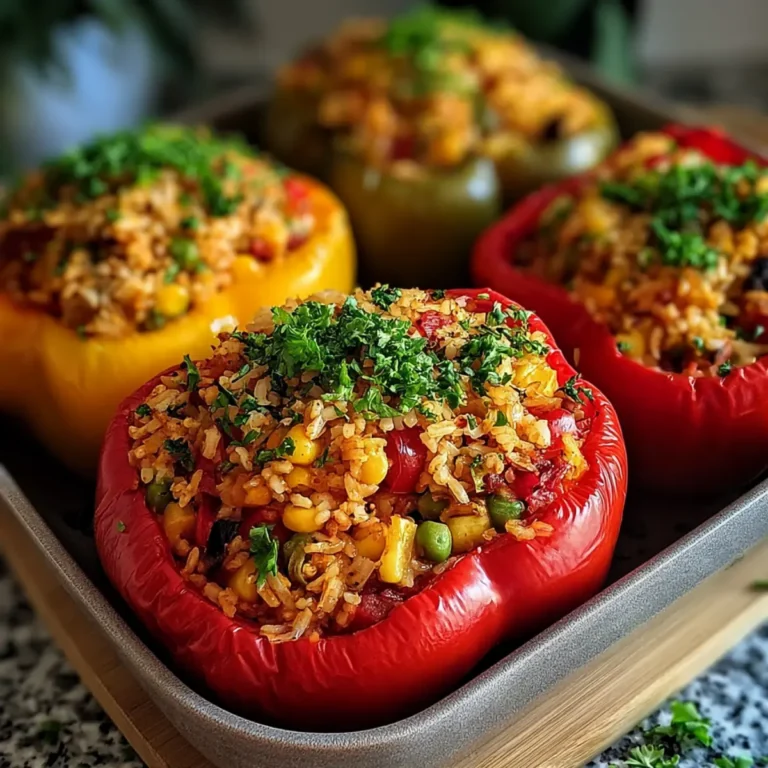 Vegetarische Gefüllte Paprika mit Reis