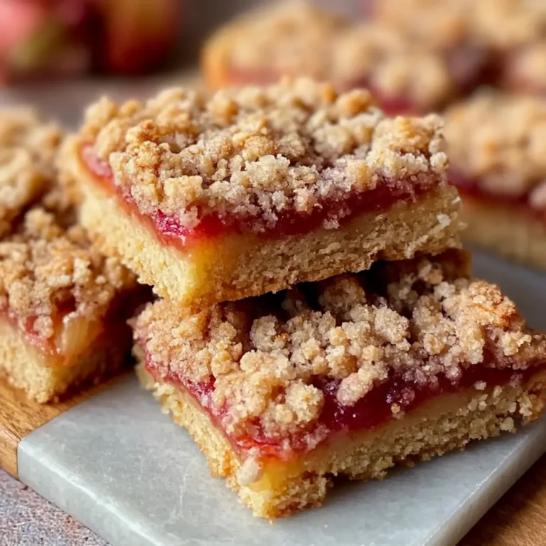 Würzige Rhabarber Crumble Riegel