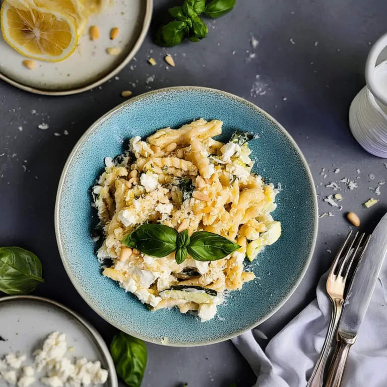 Zitronenpasta mit Ricotta und Zucchini