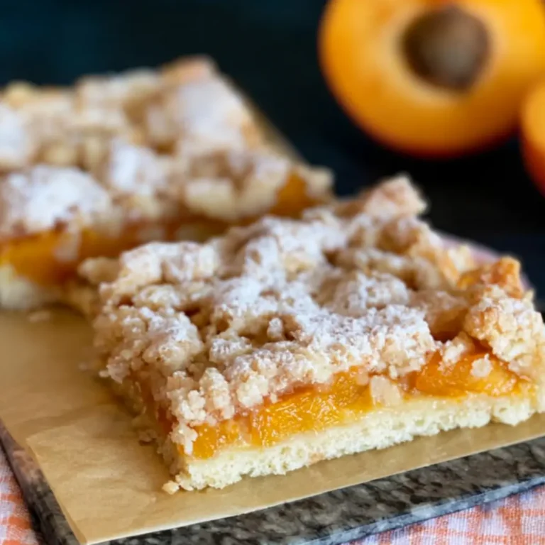Aprikosen Crumble Schnitten