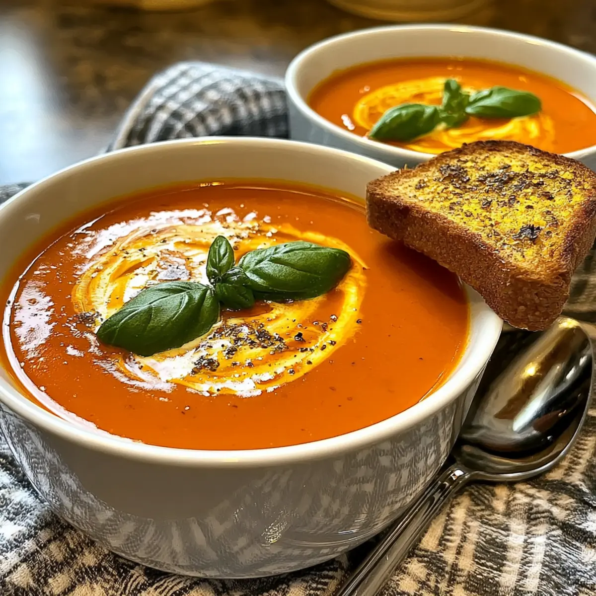 Cremige Tomaten Basilikum Suppe