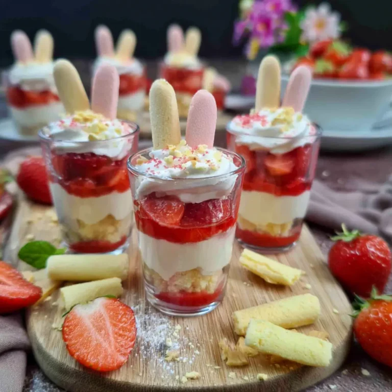Erdbeer Osterdessert im Glas
