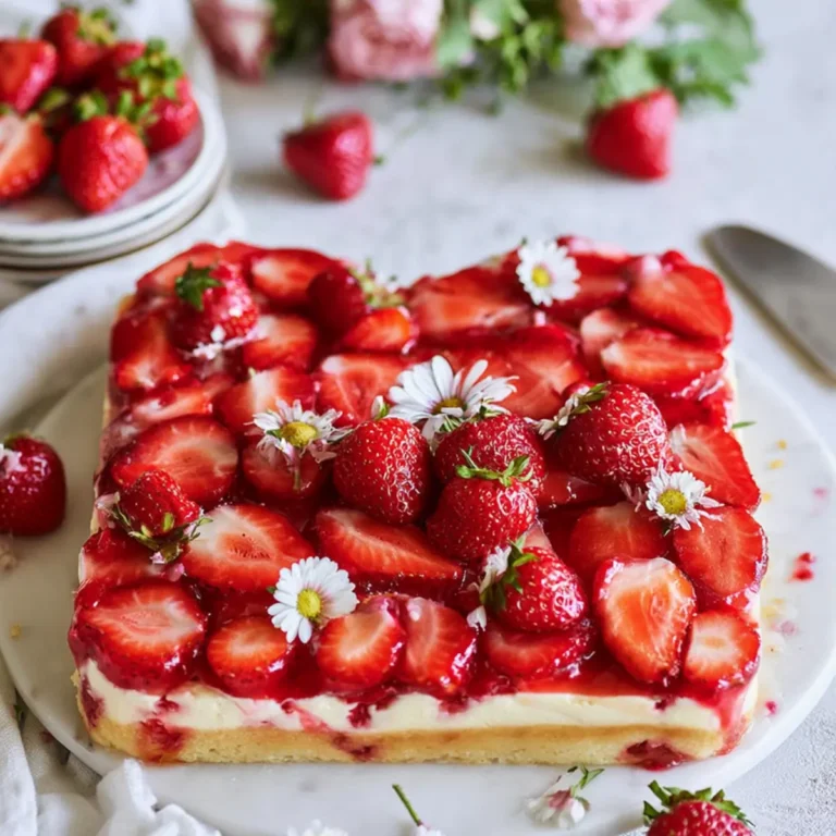 Erdbeer Vanille Blechkuchen