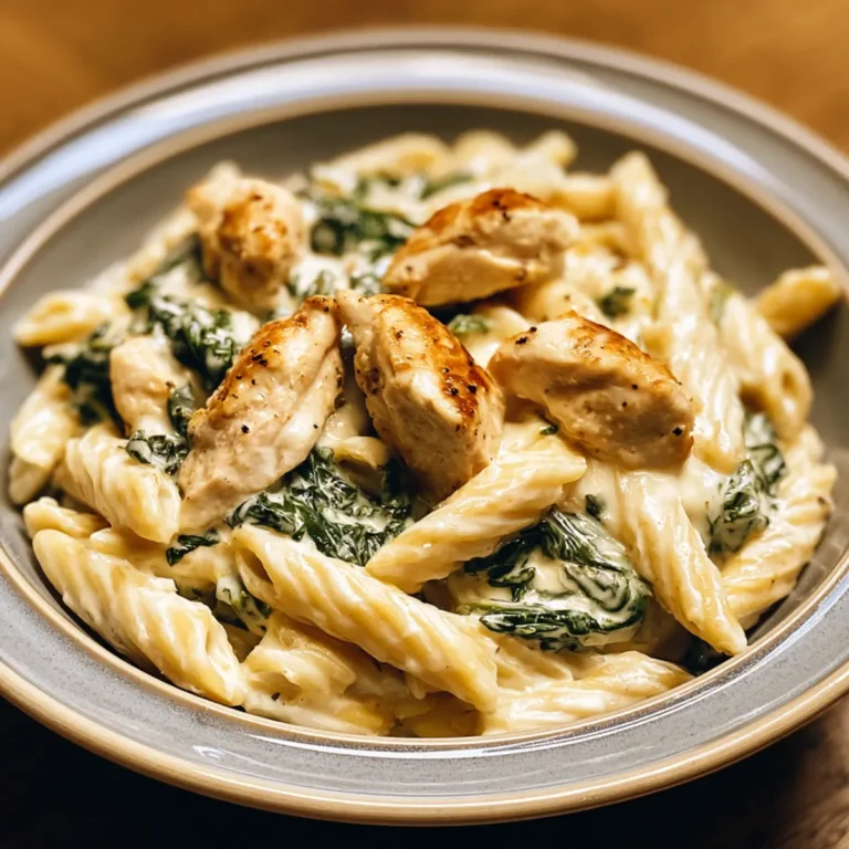 Frischkäse Spinat Hähnchen Pasta