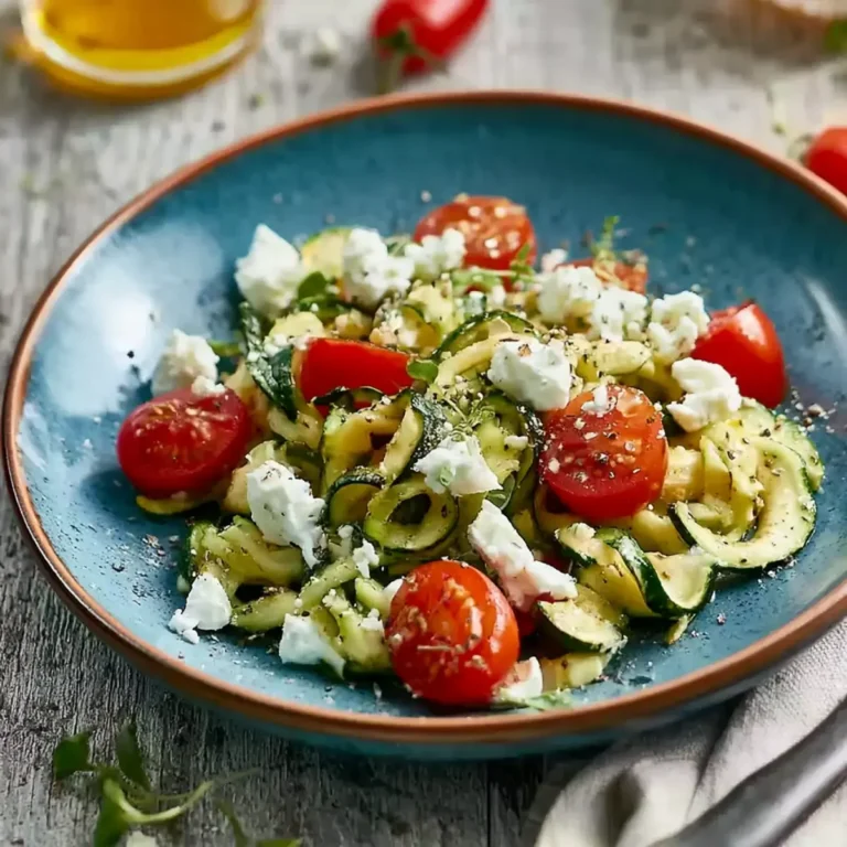 Gebratener Zucchinisalat mit Tomaten und Feta