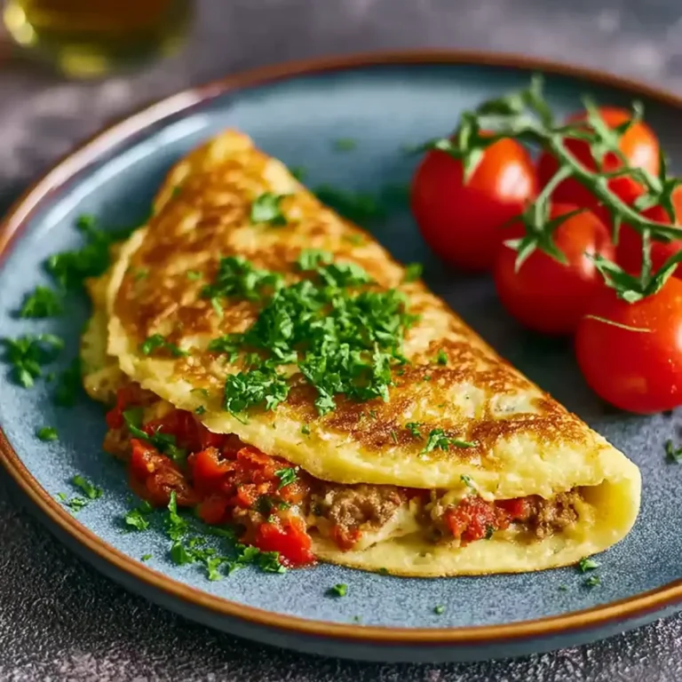 Gefüllte Pfannkuchen mit Hackfleisch