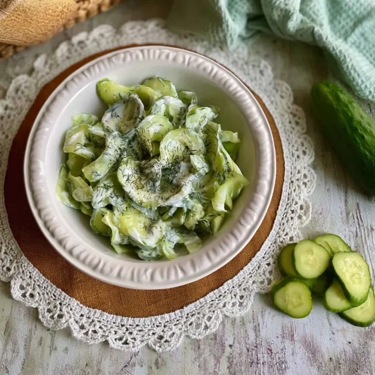 Gurkensalat mit Schmand und Dill