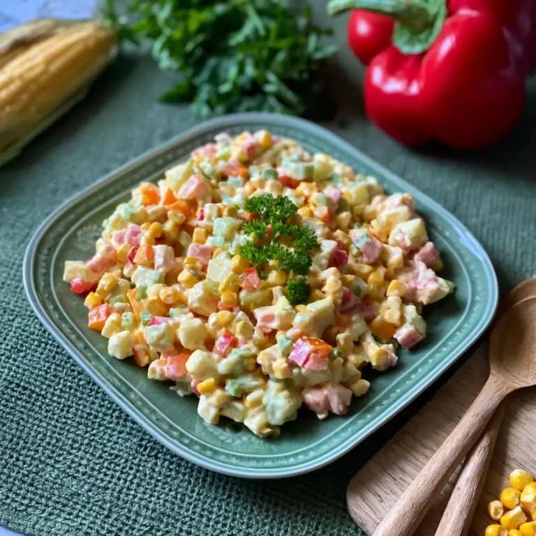 Käsesalat mit Paprika und Mais