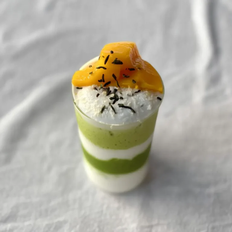 Mango Sticky Rice Matcha Latte