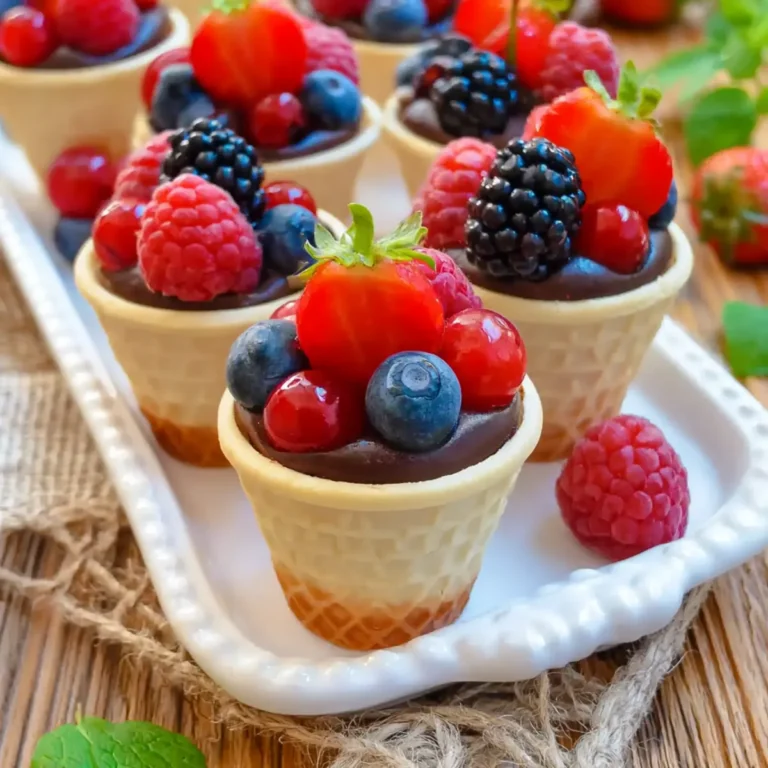Obst im Waffelbecher