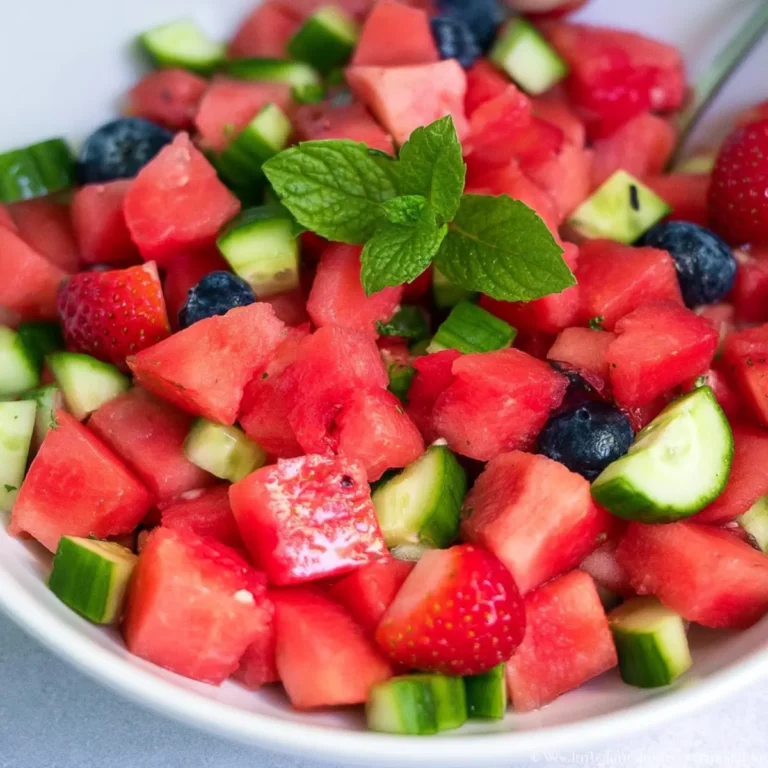 Wassermelonensalat mit Gurke und Minze
