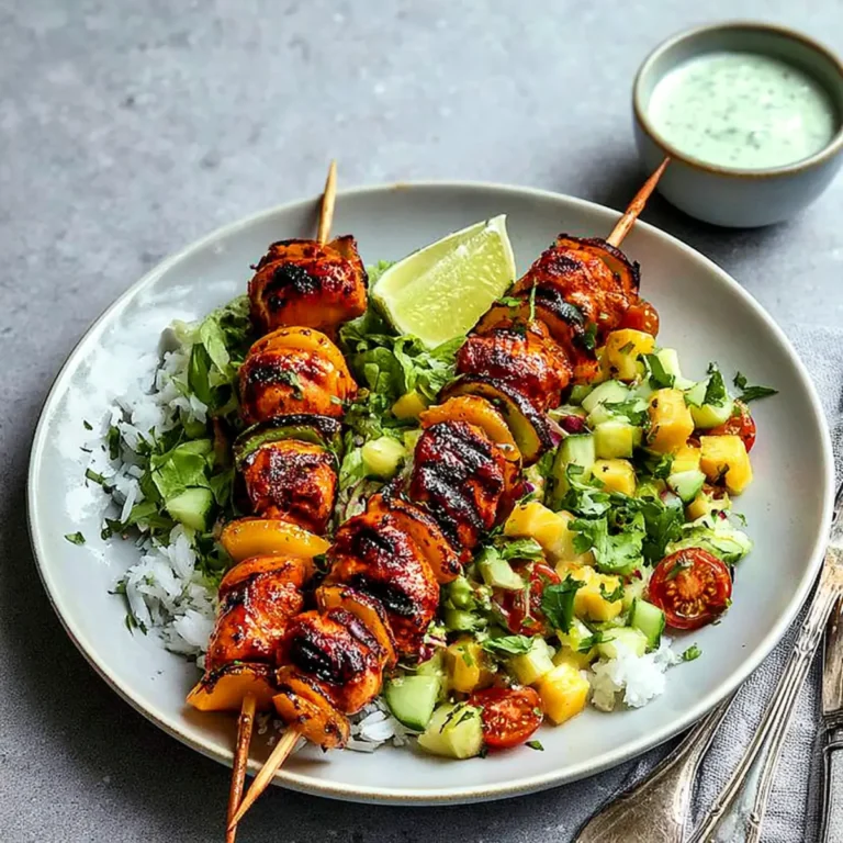 BBQ Hähnchenspieß Salat