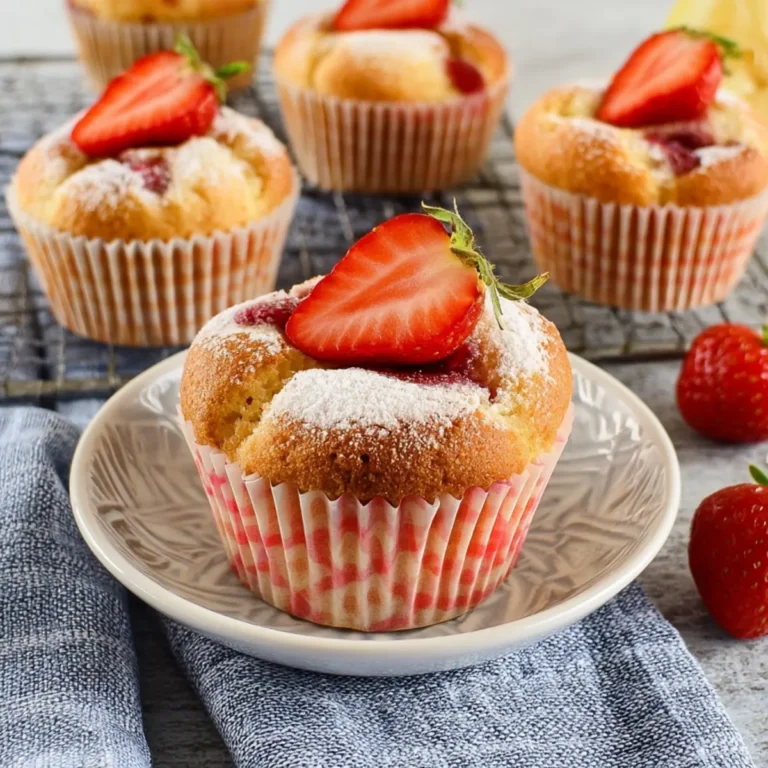 Erdbeer Muffins mit Zitrone und Vanille