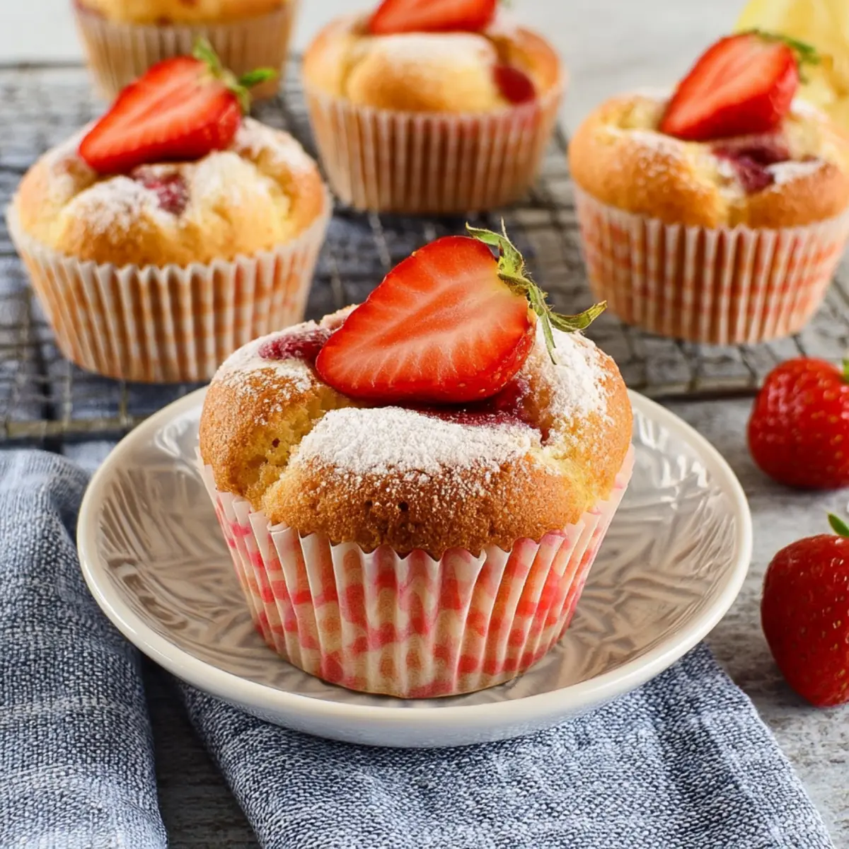 Erdbeer Muffins mit Zitrone und Vanille