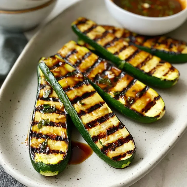 Gegrillte Zucchini mit Knoblauch & Balsamico Glasur