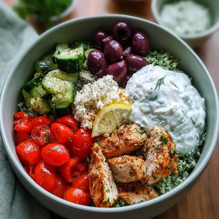 Griechische Hähnchen Tzatziki Bowl