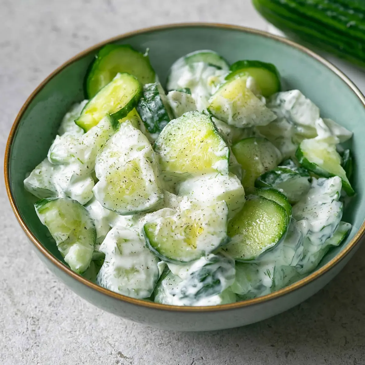 Gurkensalat mit Joghurt Dressing