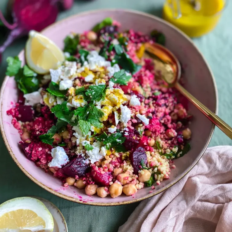 Rote Bete Salat mit Couscous und Kichererbsen