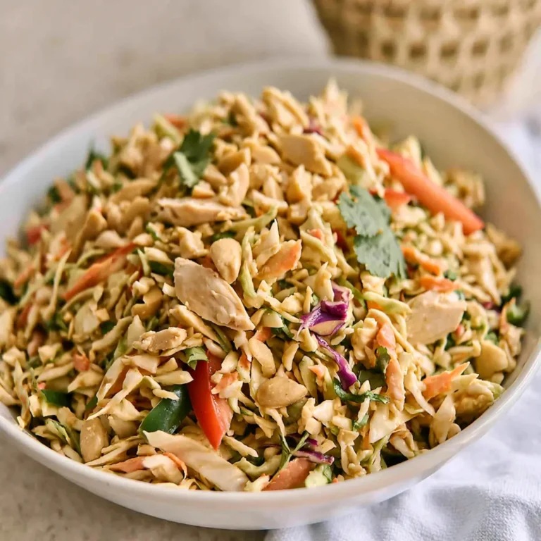 Thai Hähnchen Crunch Slaw Salat mit Erdnuss