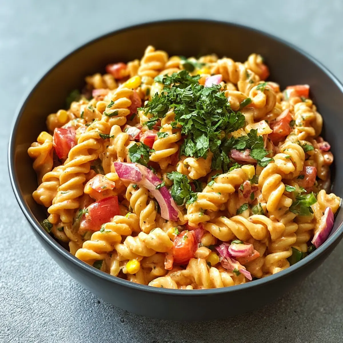 Veganer Ranch Nudelsalat